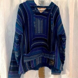 Baja Hoodie Purple/ Blue - Size Large - Striped - Recycled Materials -